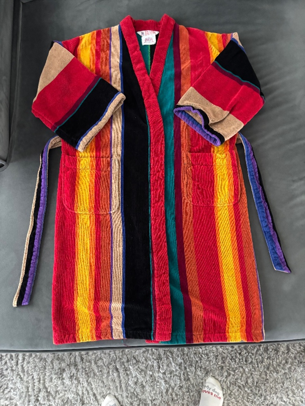 The London Shop Mens Striped Robe Luxury Cotton